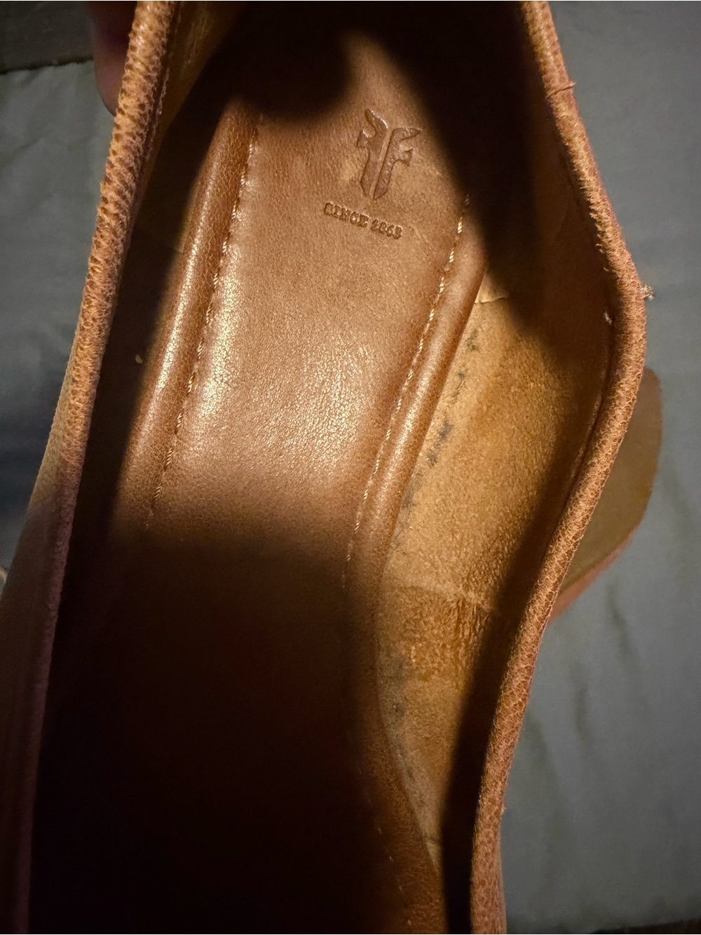 Frye Regina Pointed Toe Ballet Flats Tan Leather Western 8.5 - Picture 7 of 8